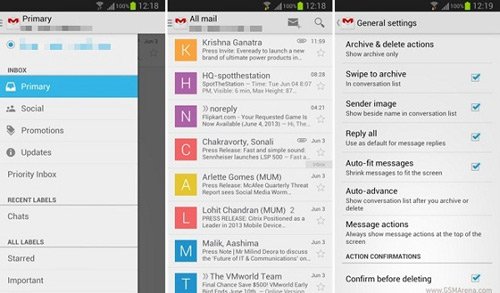 Google cập nhật Gmail 4.5 cho Android